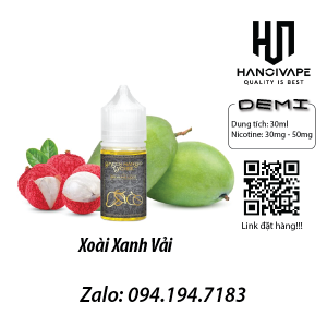 Tinh dầu vape Juice Demi Xoài Xanh Vải